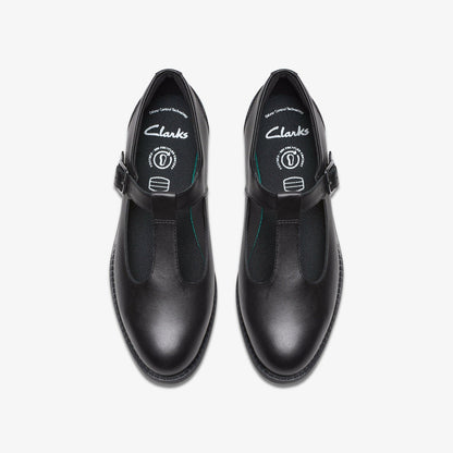 Tapa Hope Youth Black Leather | Clarks Onsale