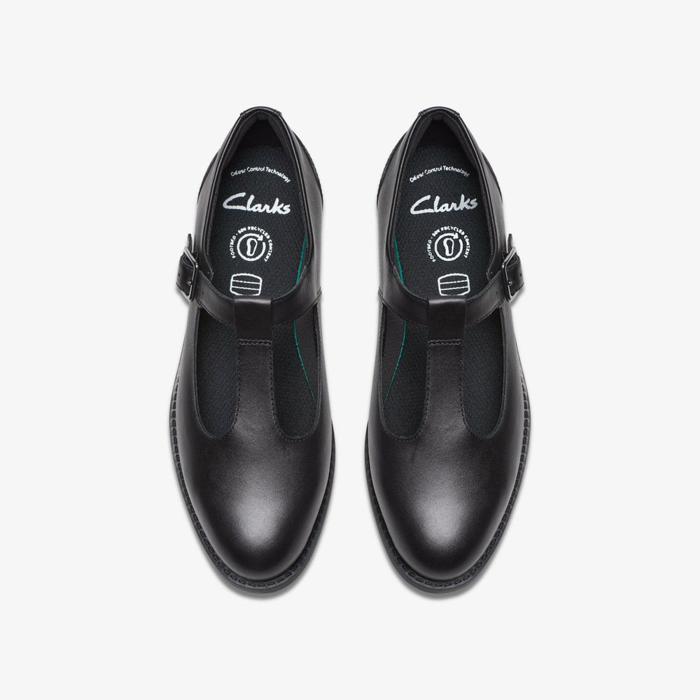 Tapa Hope Youth Black Leather | Clarks Onsale