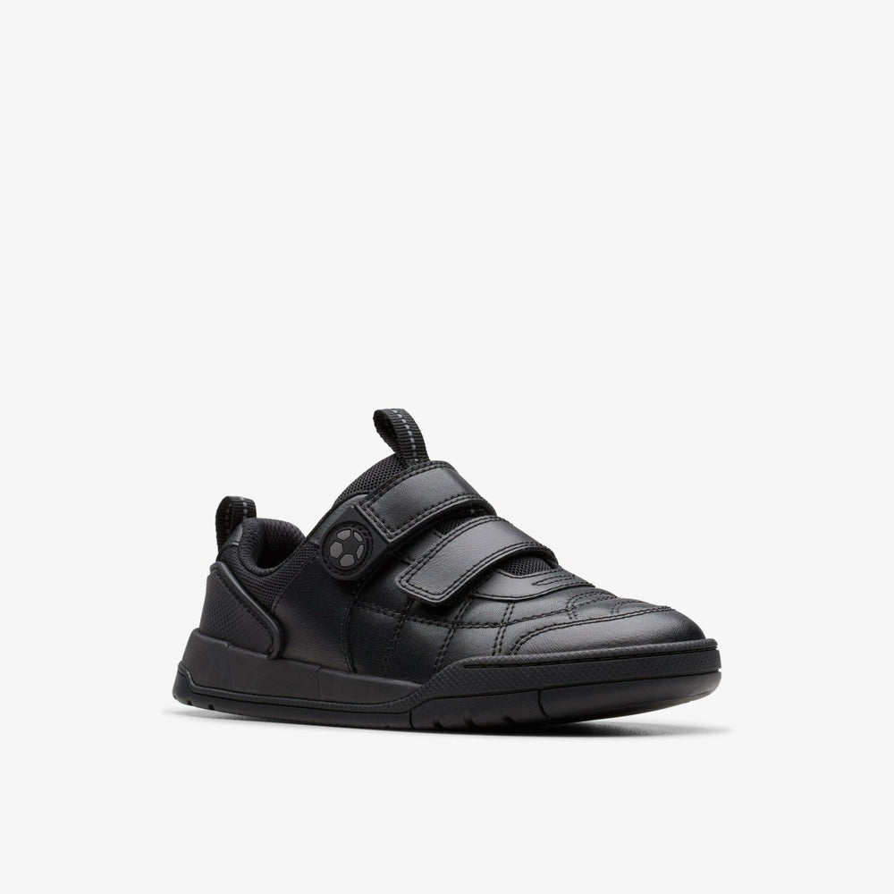 Laser Cross Kid Black Leather | Clarks