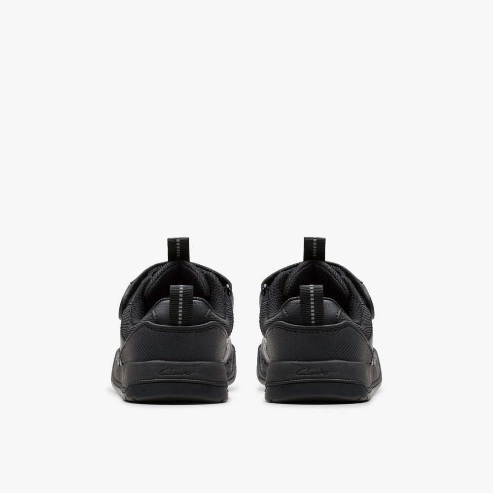 Laser Cross Kid Black Leather | Clarks