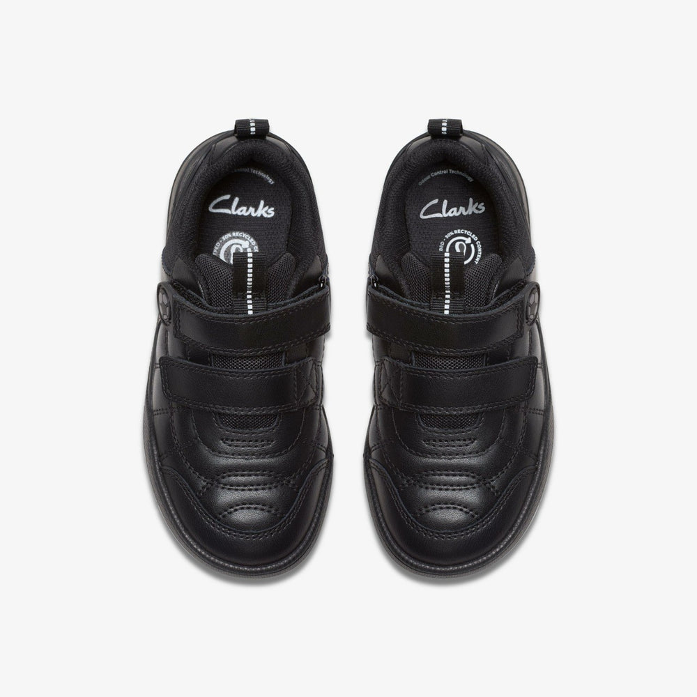 Laser Cross Kid Black Leather | Clarks