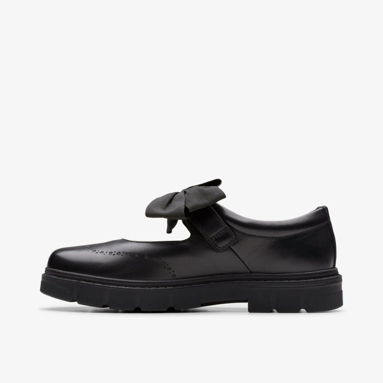 Lorcam Jane Youth Black Leather | Clarks Sale