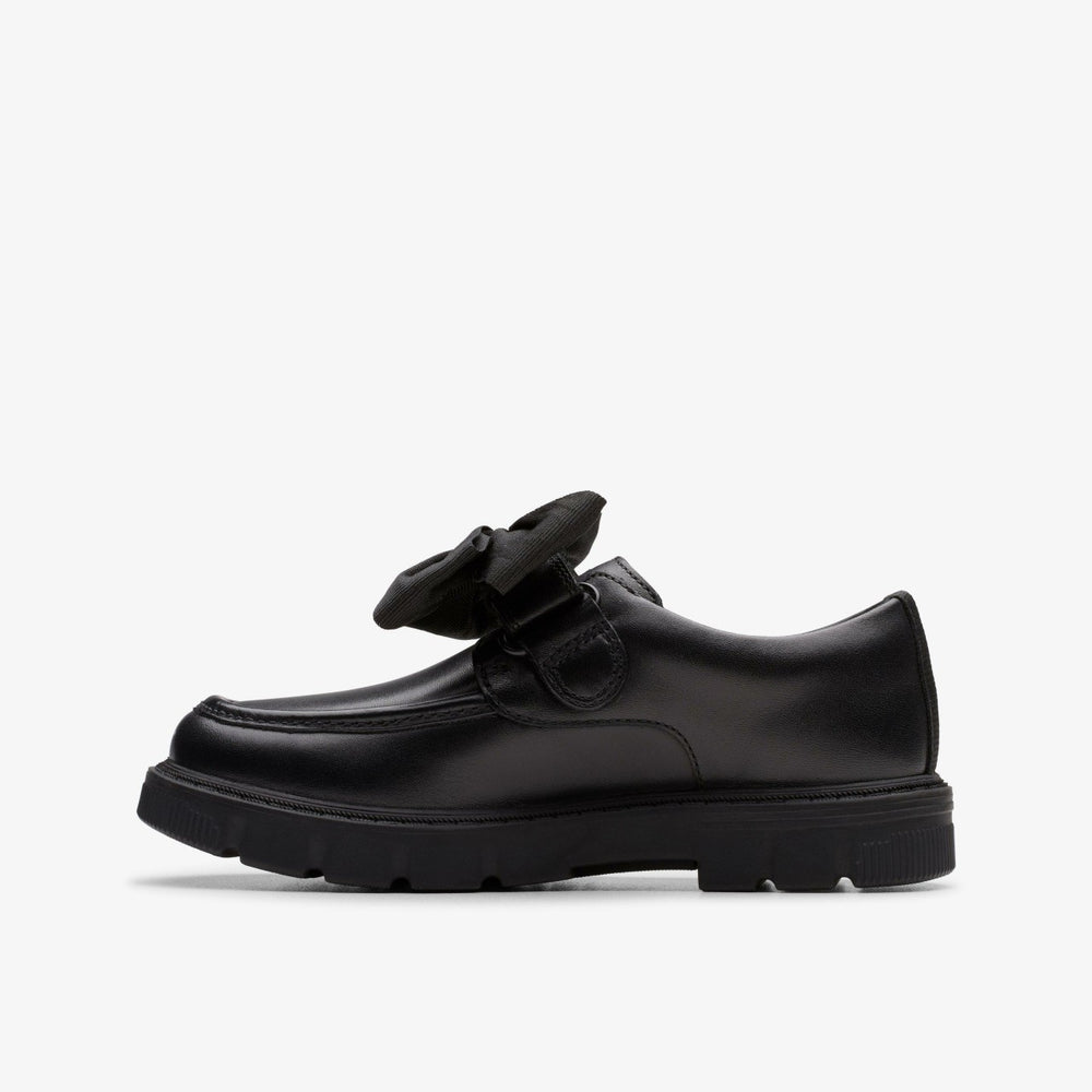 Lorcam Bow Kid Black Leather | Clarks Sale