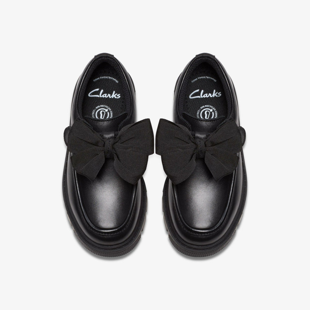 Lorcam Bow Kid Black Leather | Clarks Sale