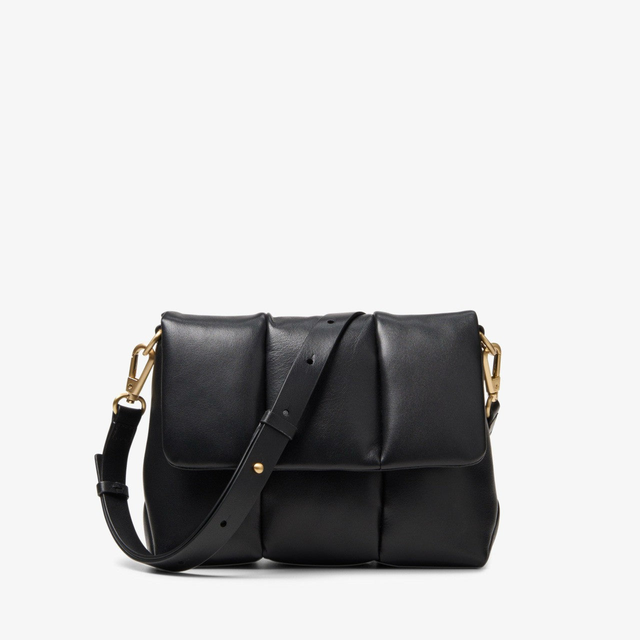 Puffy Crossbody Black Leather | Clarks US