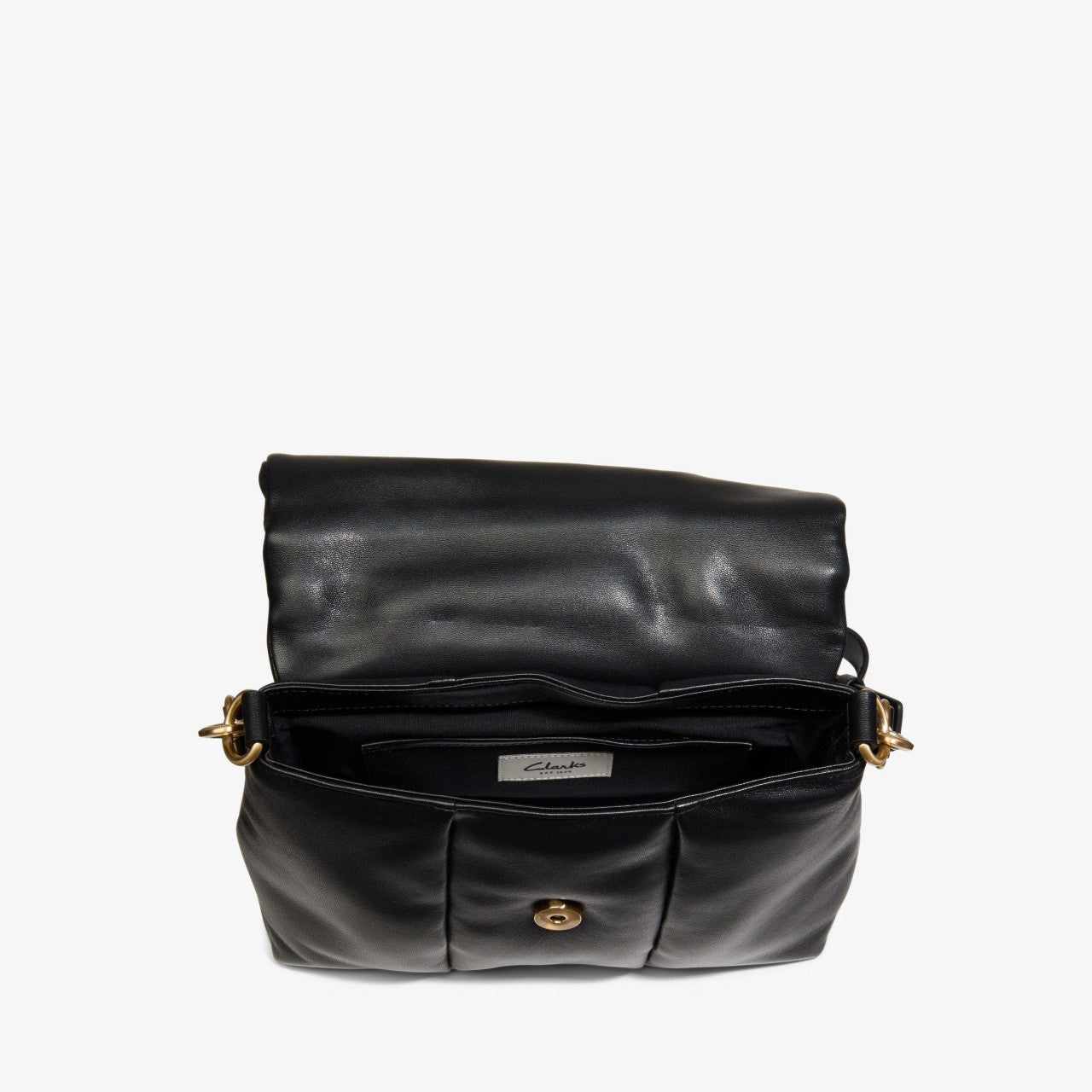 Puffy Crossbody Black Leather | Clarks US