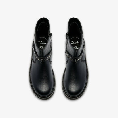 Prague Shine Kid Black Leather | Clarks For Sale