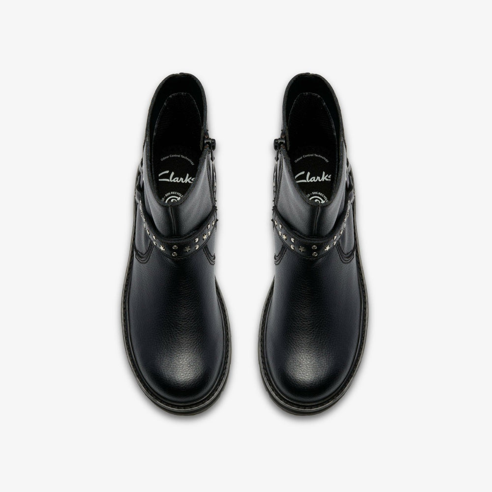 Prague Shine Kid Black Leather | Clarks For Sale