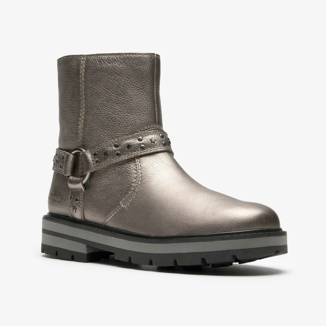 Prague Shine Kid Pewter Metallic | Clarks US