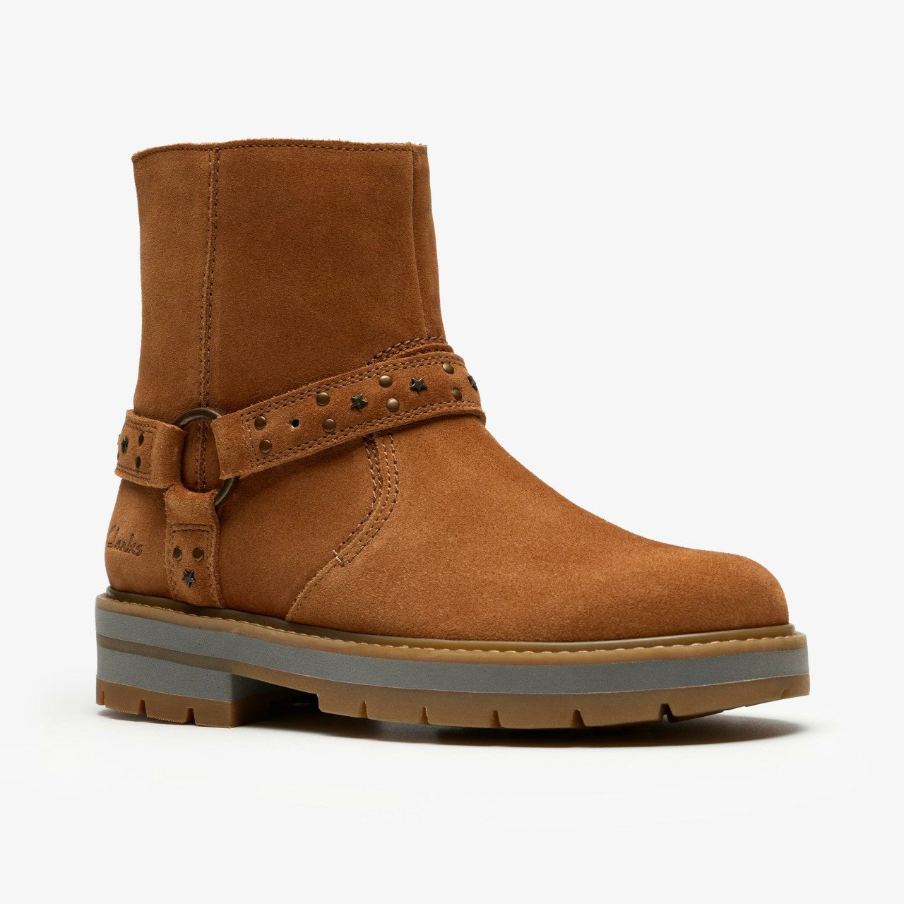 Prague Shine Kid Tan Suede | Clarks
