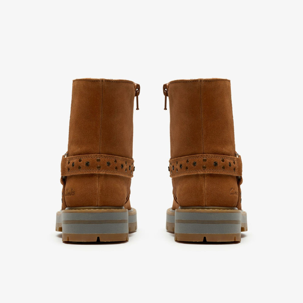 Prague Shine Kid Tan Suede | Clarks