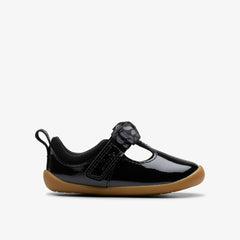 Roamer Trim Toddler Black Patent | Clarks For Sale