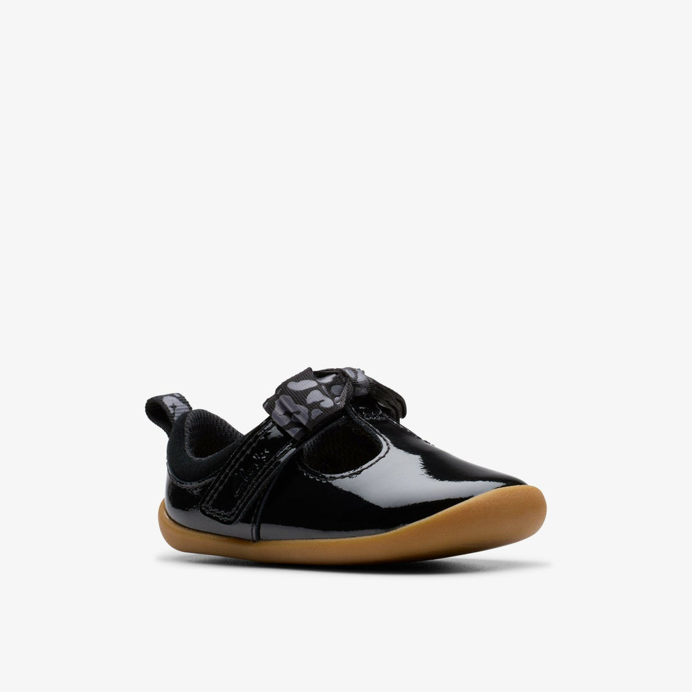 Roamer Trim Toddler Black Patent | Clarks For Sale