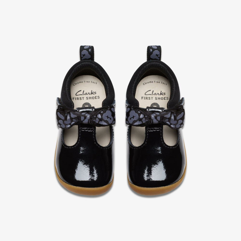 Roamer Trim Toddler Black Patent | Clarks For Sale
