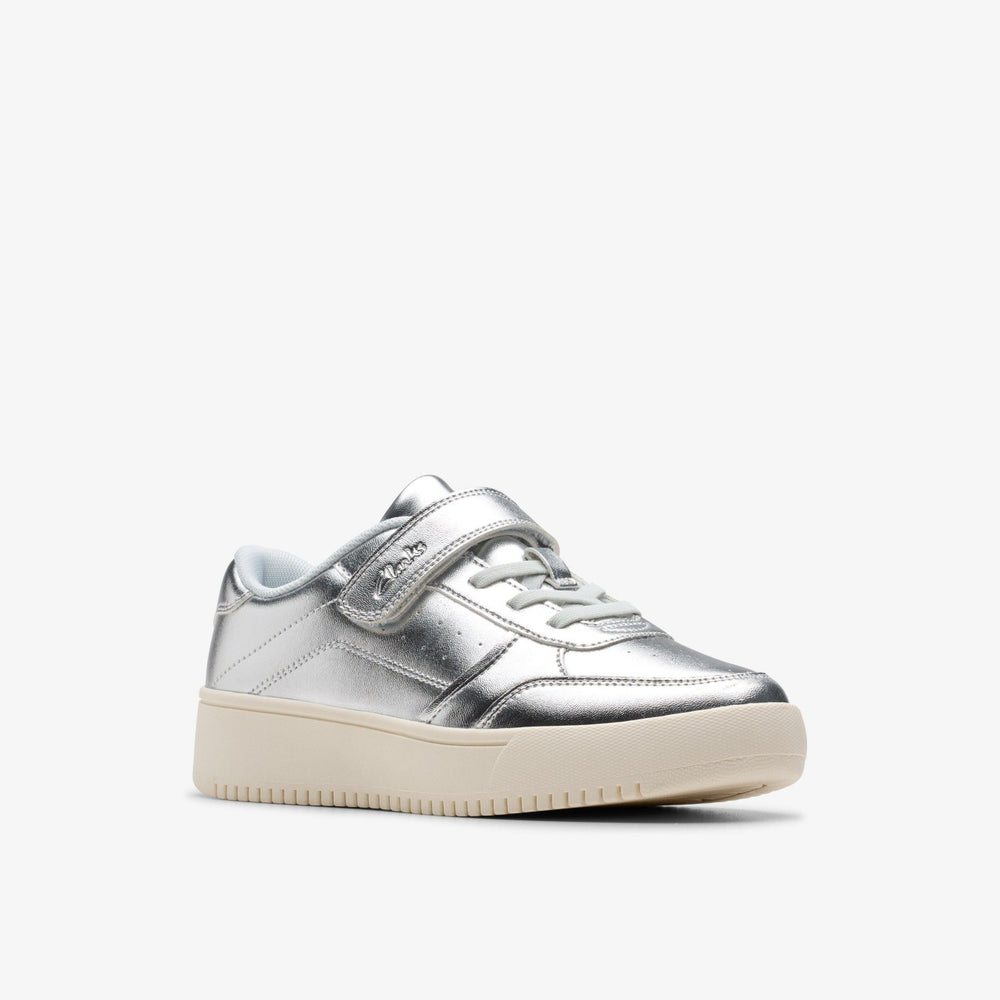 Barley Step Kid Silver Metallic | Clarks