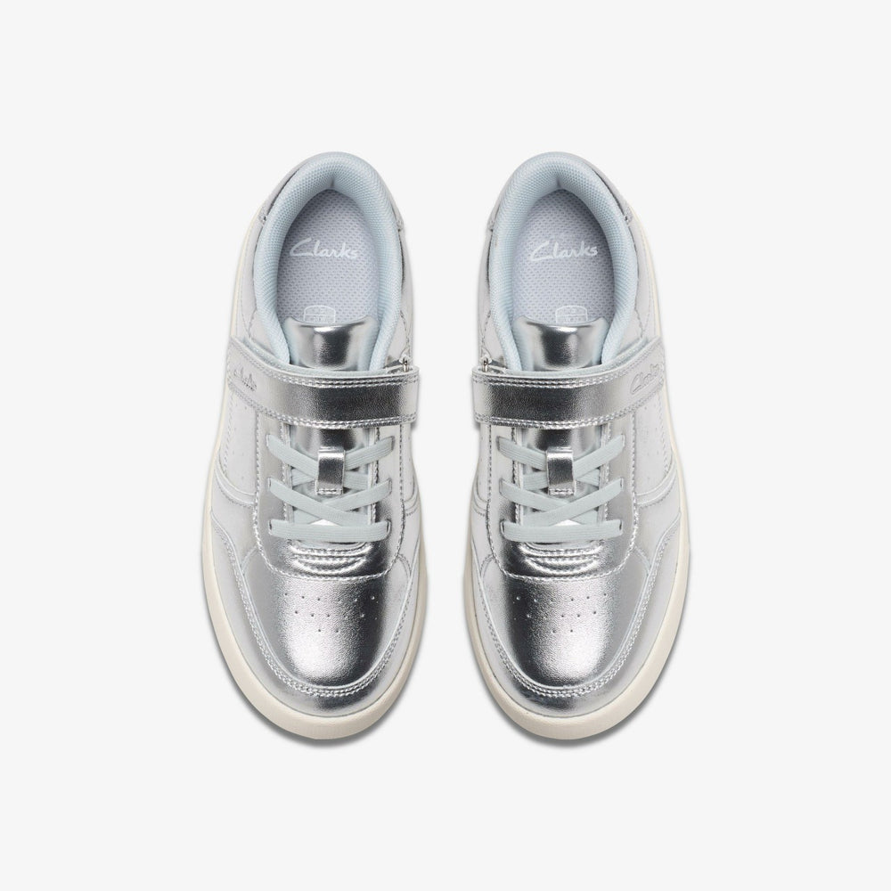 Barley Step Kid Silver Metallic | Clarks