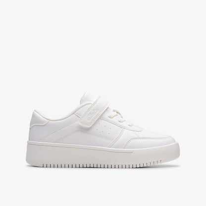 Barley Step Kid White/White | Clarks Discount