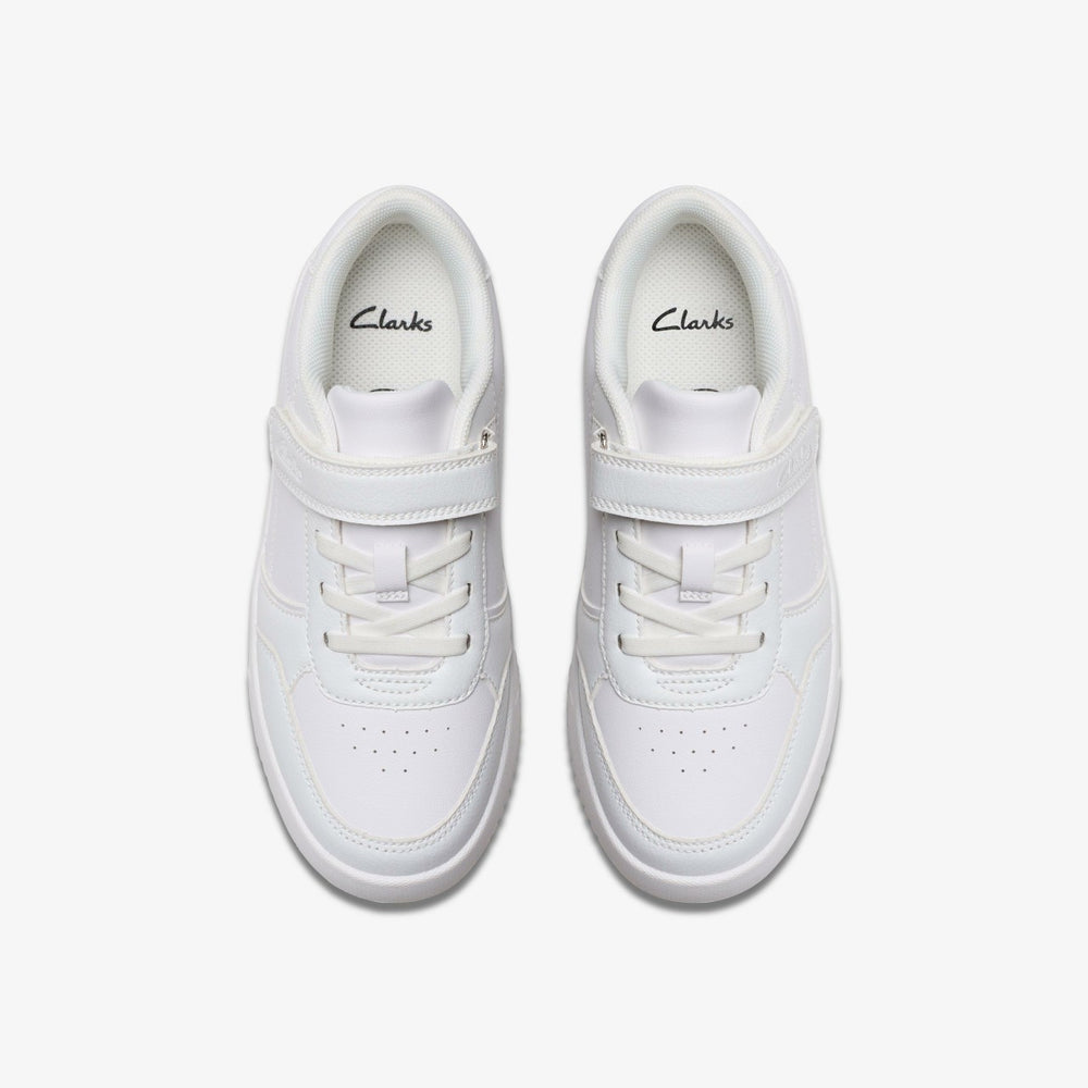 Barley Step Kid White/White | Clarks Discount