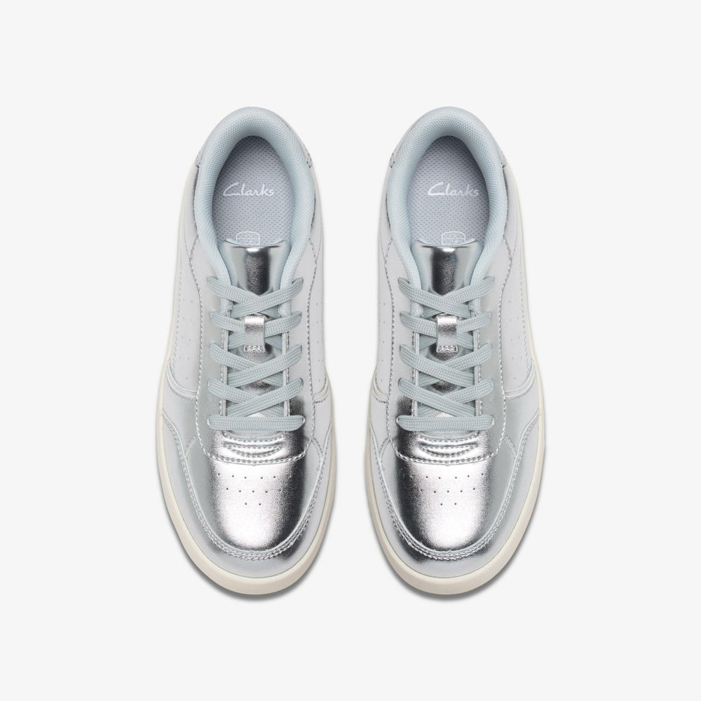 Barley Step Youth Silver Metallic | Clarks Discount