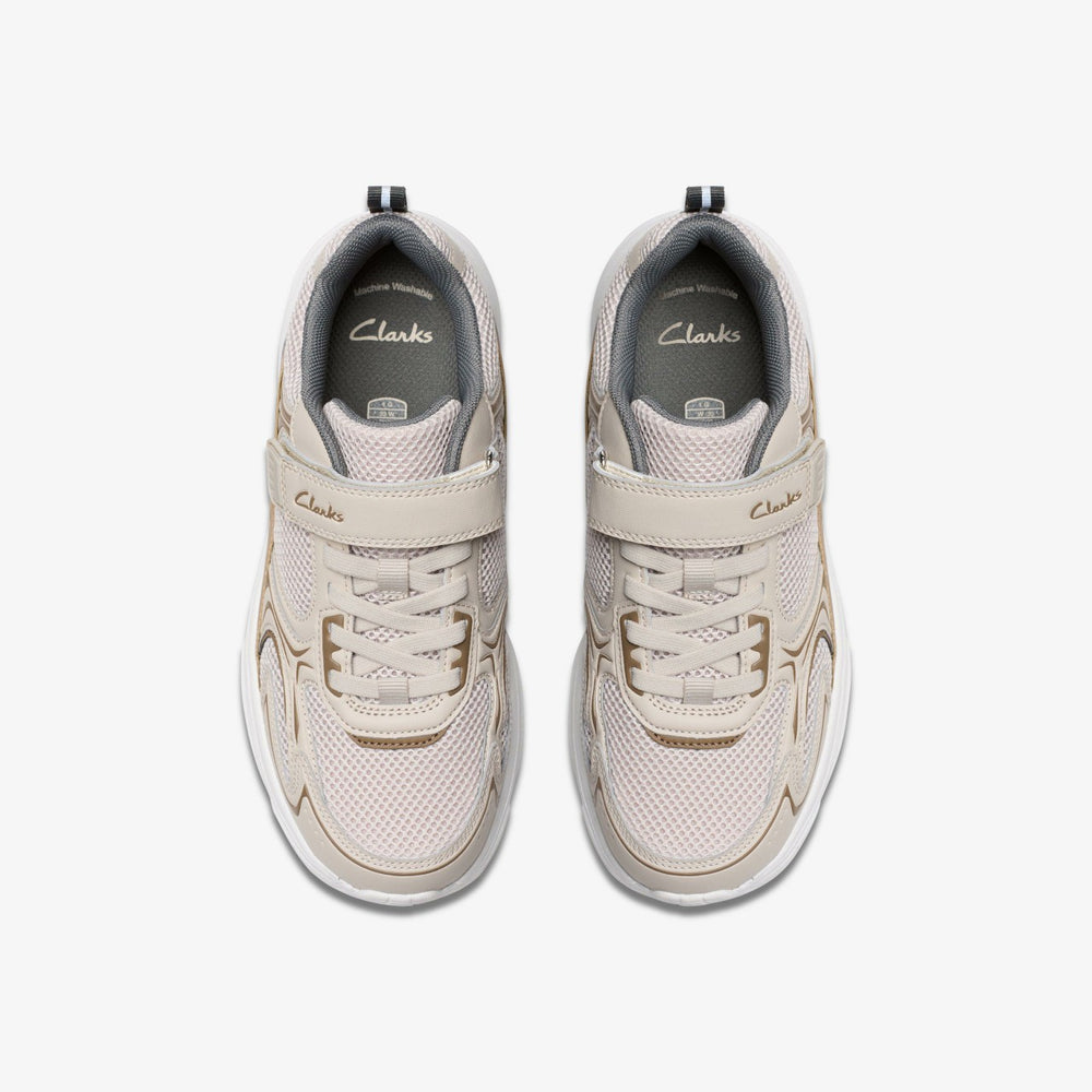 Crafton Move Kid Beige Combination | Clarks US