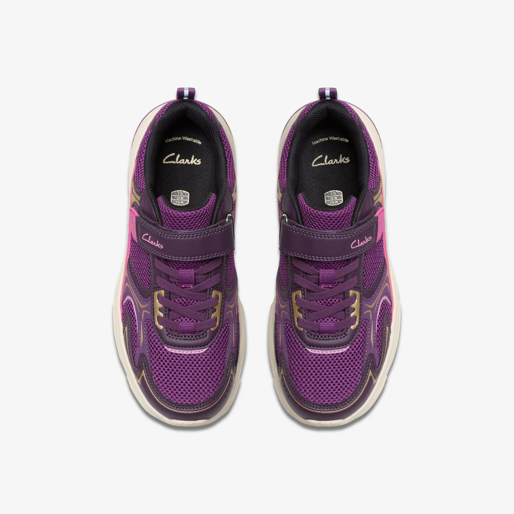 Crafton Move Kid Purple Combination | Clarks Onsale