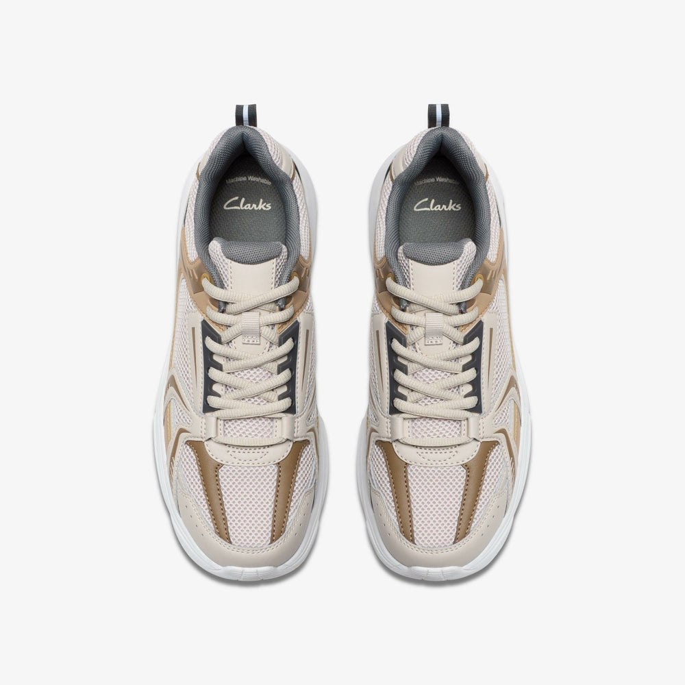 Crafton Move Youth Beige Combination | Clarks Onsale