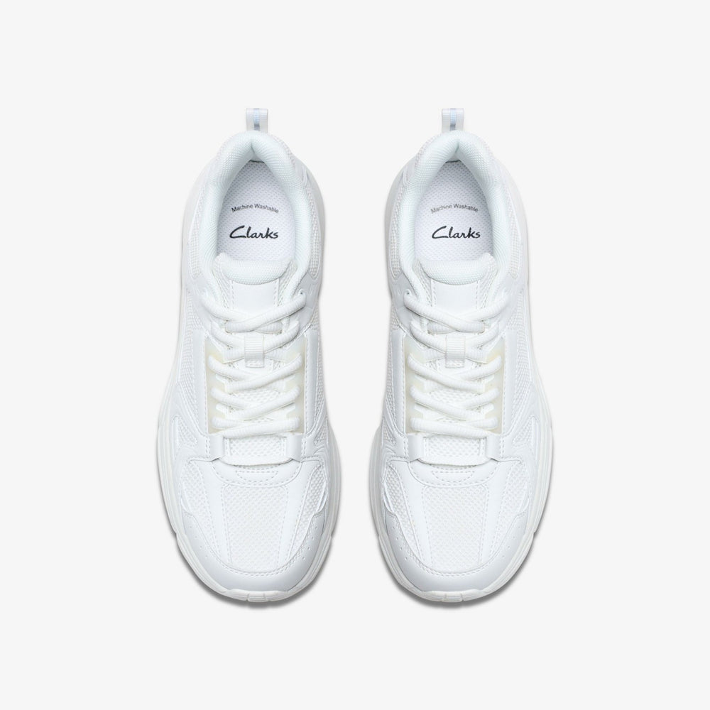Crafton Move Youth White/White | Clarks Sale