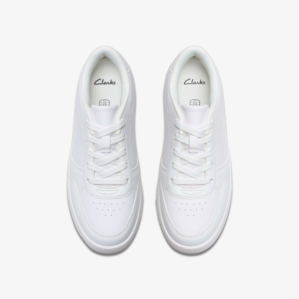 Barley Step Youth White/White | Clarks For Sale
