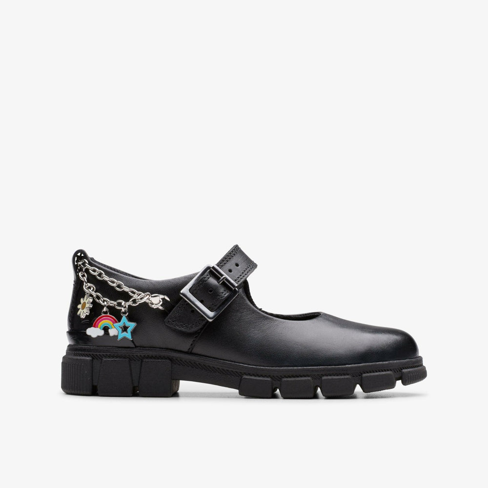 Evyn Pure Kid Black Leather | Clarks For Sale