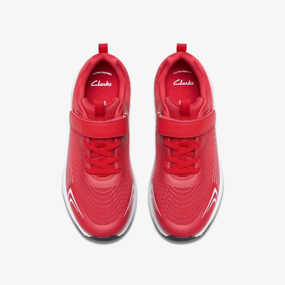 Deyes Dash Youth Red Synthetic | Clarks