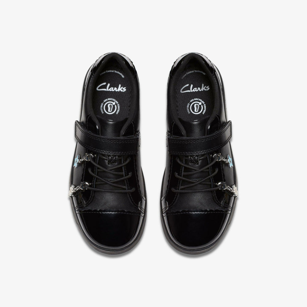 Disco Charm Kid Black Leather | Clarks Onsale