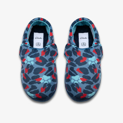 Fluffy Snug Kid Blue Camo Combination | Clarks US