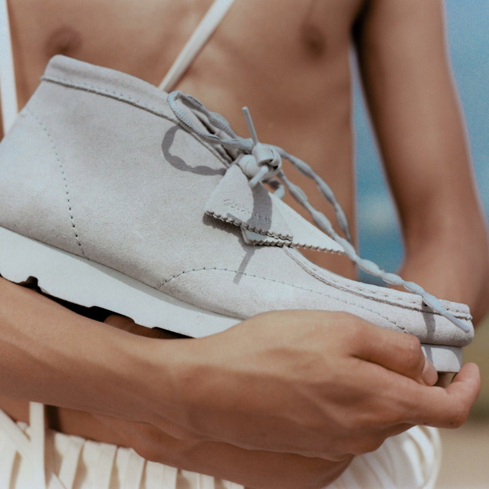 Wallabee Boot PAF Grey/Blue | Clarks Onsale