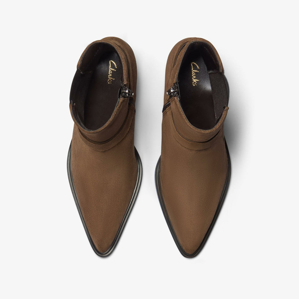 Jesse Buckle Dark Tan Suede | Clarks Discount