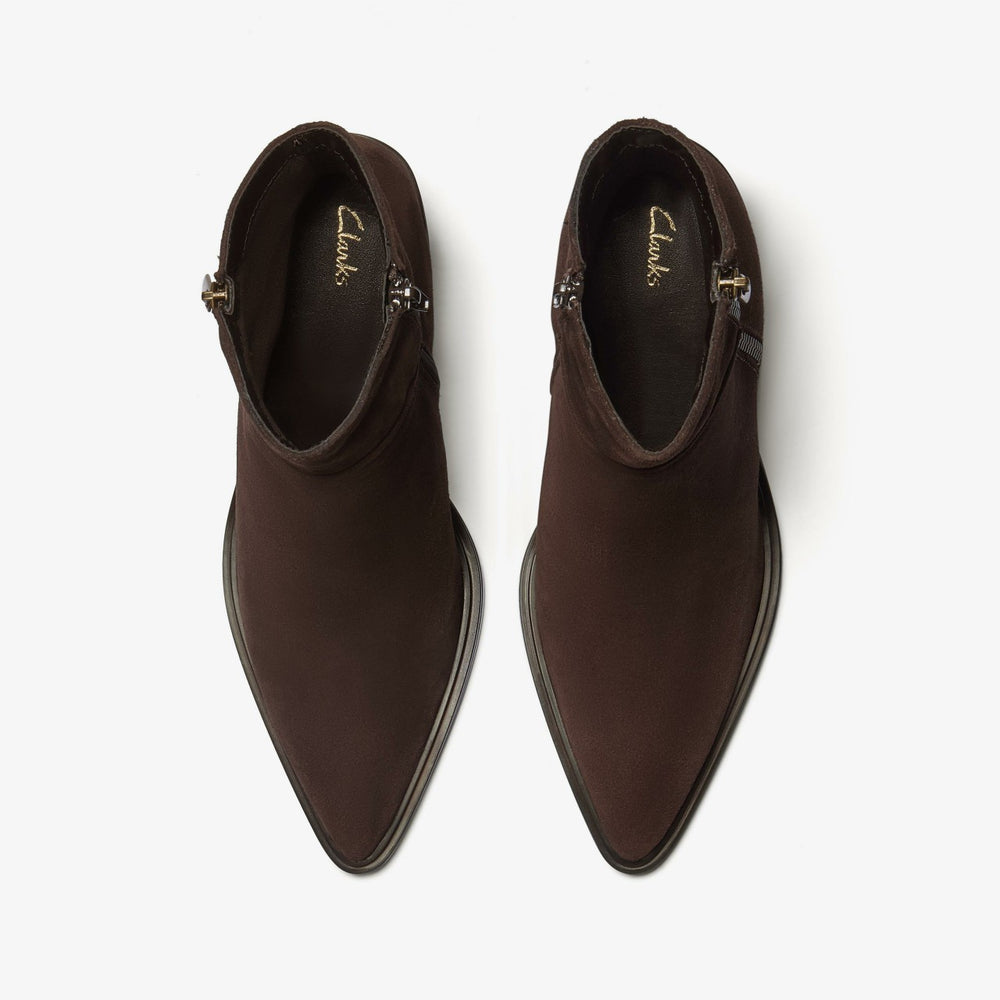 Jesse Zip Dark Brown Suede | Clarks US