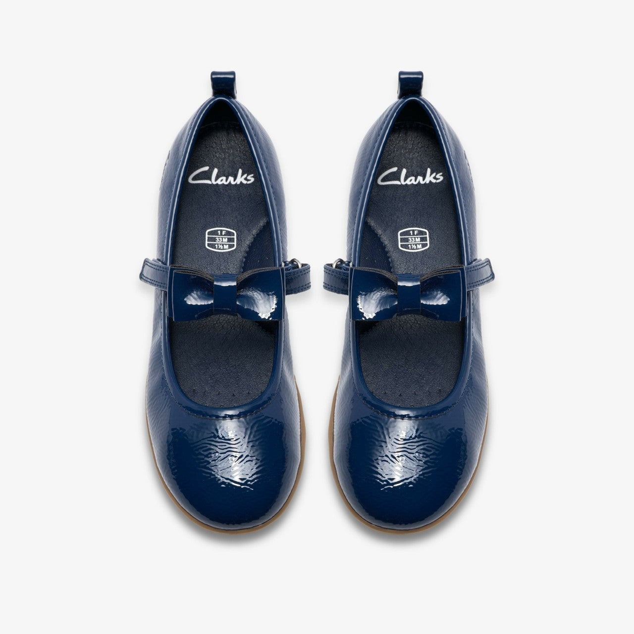Charm Bow Kid Navy Patent | Clarks Onsale