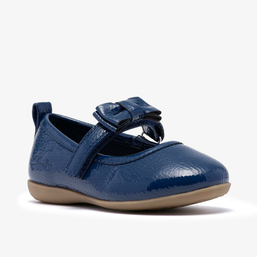Charm Bow Toddler Navy Patent | Clarks Onsale