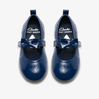 Charm Bow Toddler Navy Patent | Clarks Onsale