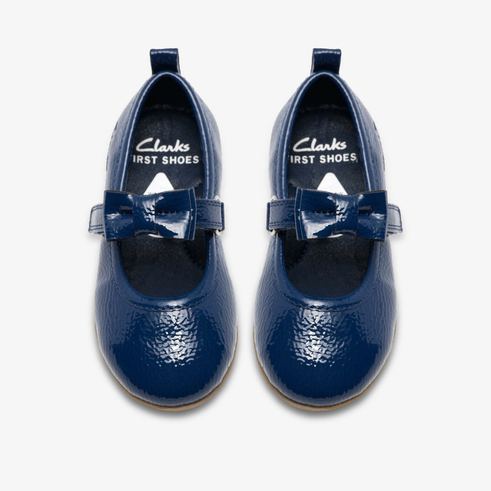 Charm Bow Toddler Navy Patent | Clarks Onsale