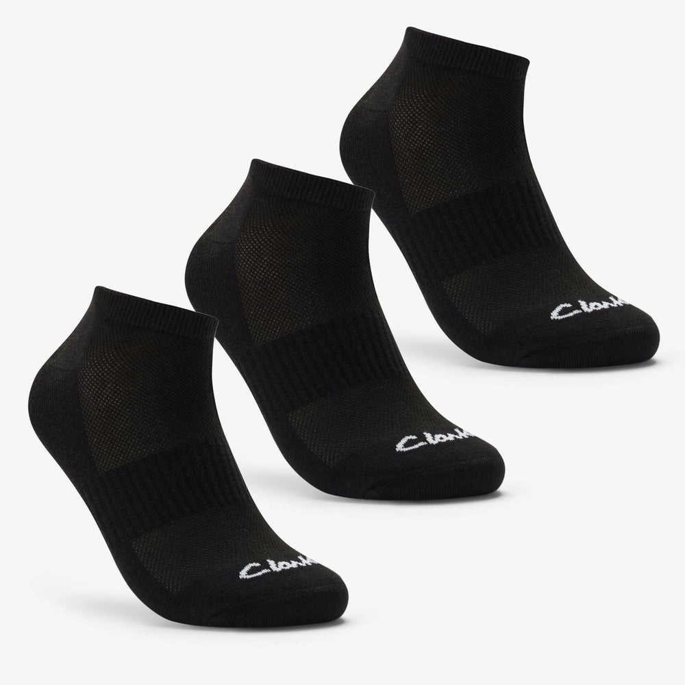 Ankle Socks 3 Pack Size 6-11 Black Black | Clarks Sale