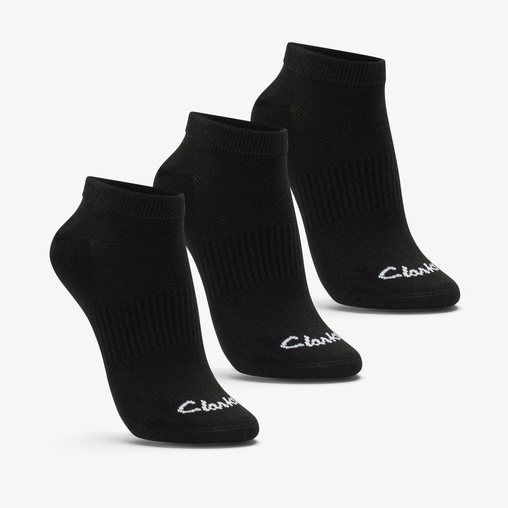 Ankle Socks 3 Pack Size 2-8 Black Black | Clarks Sale