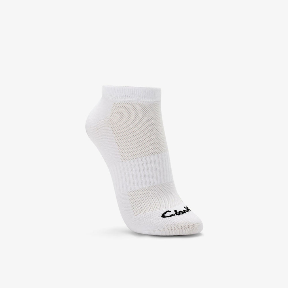 Sports Ankle Socks 3 Pack Size 2-8 White | Clarks For Sale