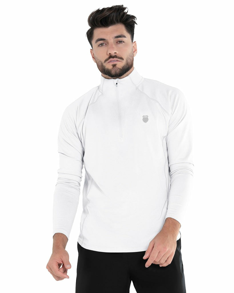 K-Swiss 1/4 ZIP L/S White | Men Tennis