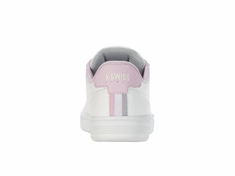 K-Swiss BASE COURT Brilliant White/lilac Snow/gray Violet | Women Lifestyle