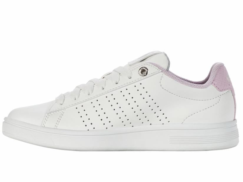K-Swiss BASE COURT Brilliant White/lilac Snow/gray Violet | Women Lifestyle