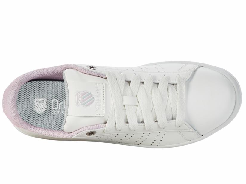 K-Swiss BASE COURT Brilliant White/lilac Snow/gray Violet | Women Lifestyle
