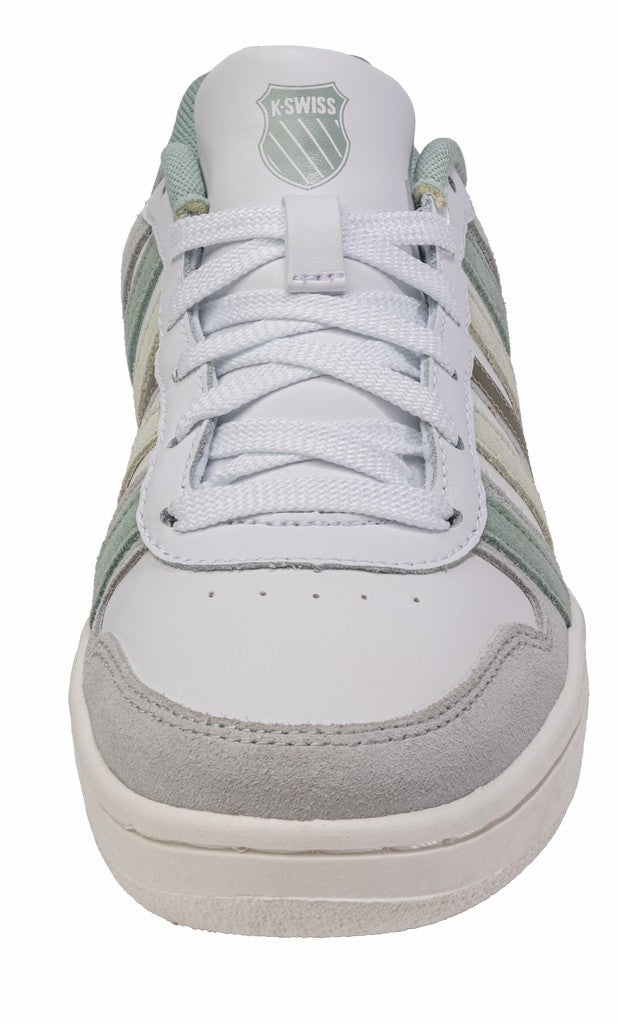 K-Swiss COURT PALISADES White-canary Green-frosty Green-champagne Gold | Kids Teens (8-16 Years)