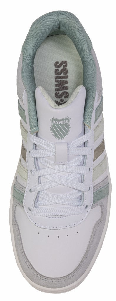 K-Swiss COURT PALISADES White-canary Green-frosty Green-champagne Gold | Kids Teens (8-16 Years)