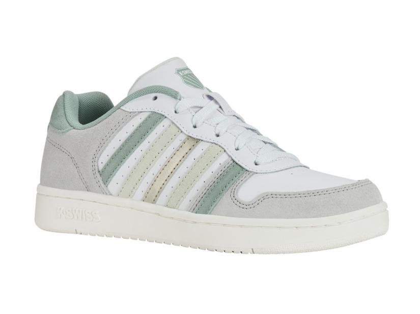 K-Swiss COURT PALISADES White/canary Green/frosty Green/champagne Gold | Women Lifestyle