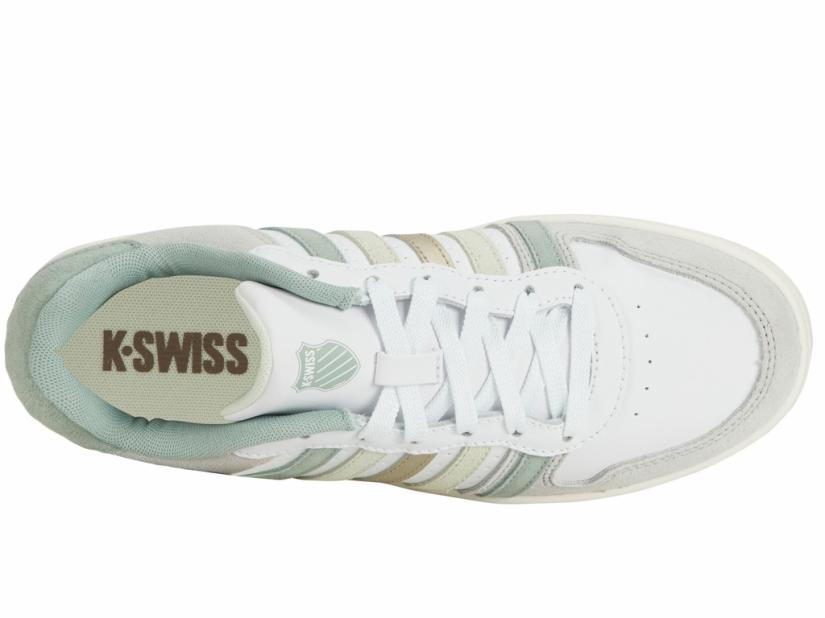 K-Swiss COURT PALISADES White/canary Green/frosty Green/champagne Gold | Women Lifestyle